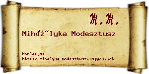 Mihályka Modesztusz névjegykártya